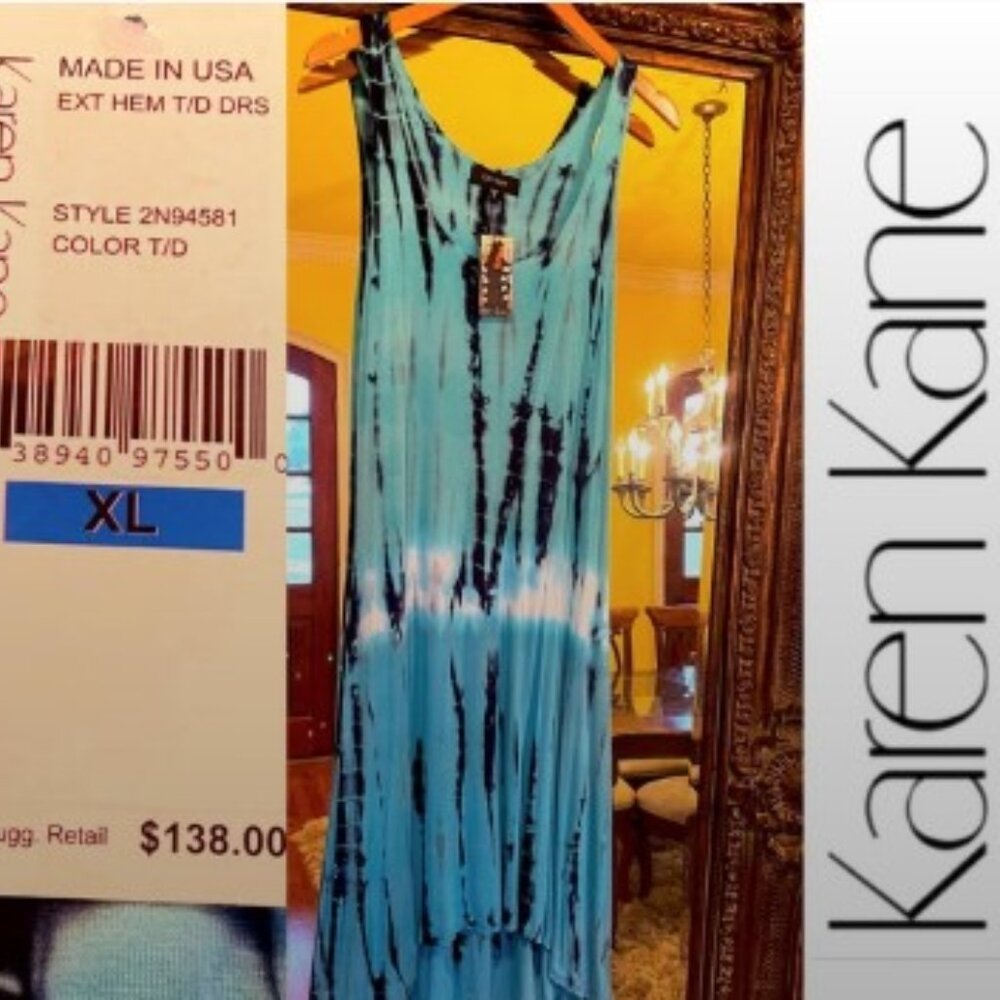New with tags•Karen Kane•Tie Dye Dress•Turquoise•Sz XL